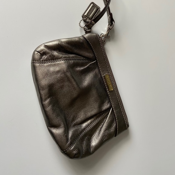 Silver Coach Wristlet - Picture 1 of 4